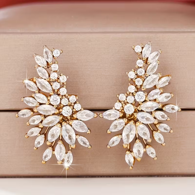 Elegant Zirconia Flower Earrings