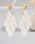 Elegant Geometric Tassel Leaf Earrings