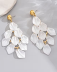 Elegant Geometric Tassel Leaf Earrings