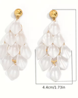 Elegant Geometric Tassel Leaf Earrings