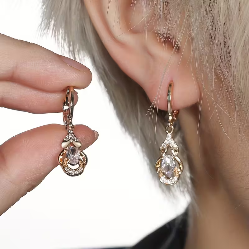 Large Teardrop Crystal Earrings