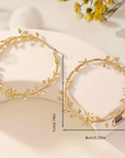 Elegant Boho Floral Hoop Earrings