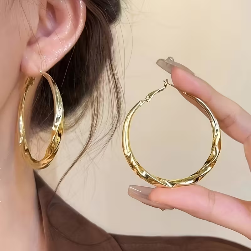 Large Hoop Gold Earrings