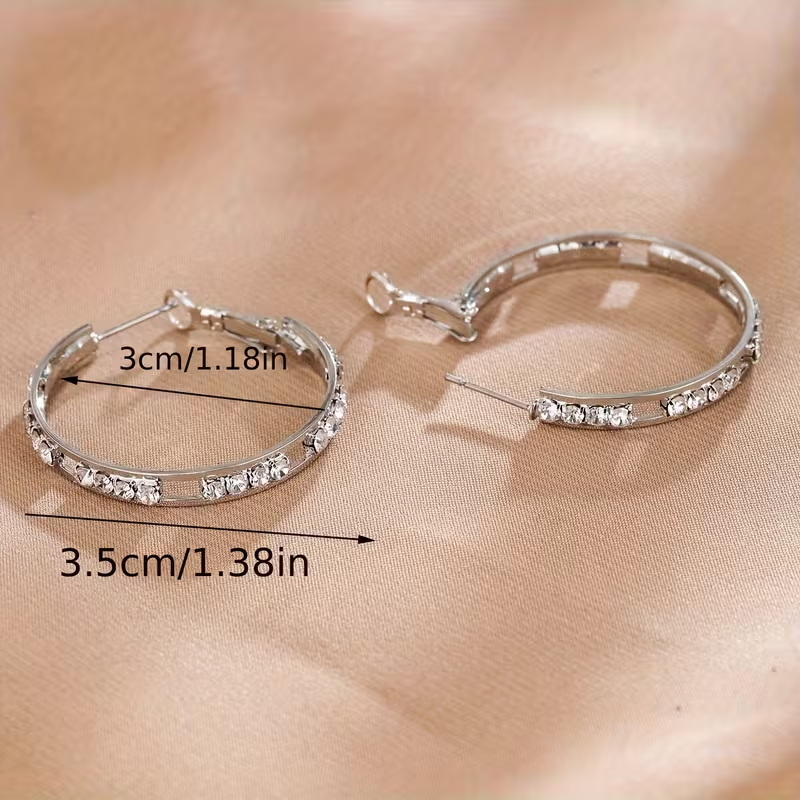 Elegant Bright Hollow Hoop Earrings