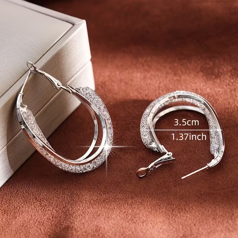 Elegant Bright Hollow Mesh Earrings