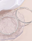 Large Crystal Silver Hoop Earrings