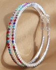 Elegant Rainbow Crystal Hoop Earrings