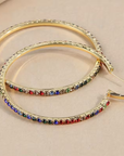 Elegant Rainbow Crystal Hoop Earrings