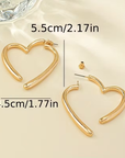Large Heart Gold Earrings