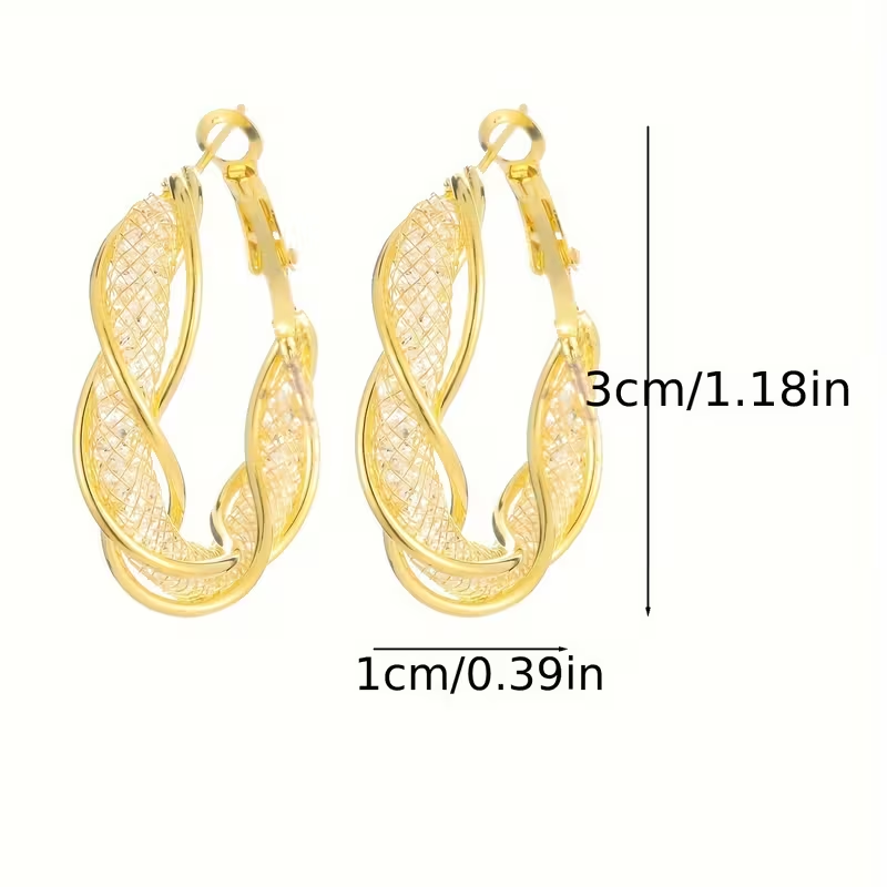 Elegant Bright Hollow Twisted Earrings
