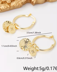 Dangle Gold Charm Crystal Earrings