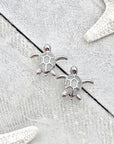 Sea Turtle Earrings in Opal and Silver