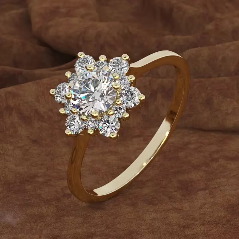Golden Radiance Halo Ring