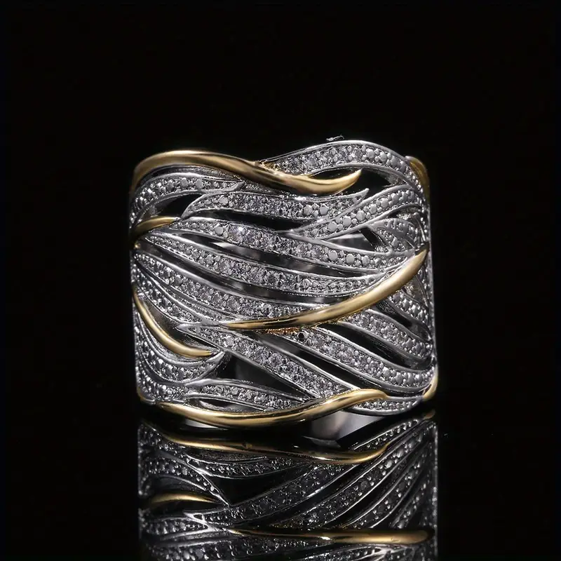 Gold &amp; Silver Bright Band Ring