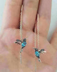 Hummingbird Enamel and Zirconia Earrings