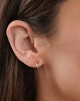 Star Stud Earrings with Zirconia in Gold