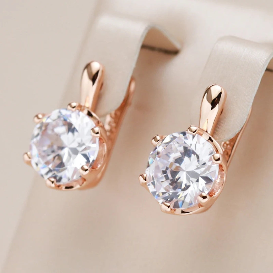 Elegant Rounded White Earrings
