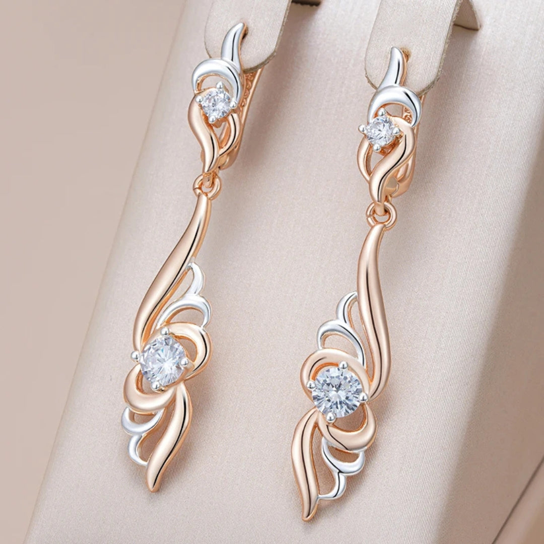 Elegant Dangling Silver &amp; Gold Earrings