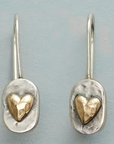 Golden Heart Pebble Drop Earrings