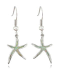 Starfish Earrings in Opal and Silver