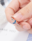 Whale Tail Ring in Silver and Zirconia