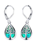 Tree of Life Earrings in Opal and Silver