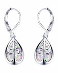 Tree of Life Earrings in Opal and Silver