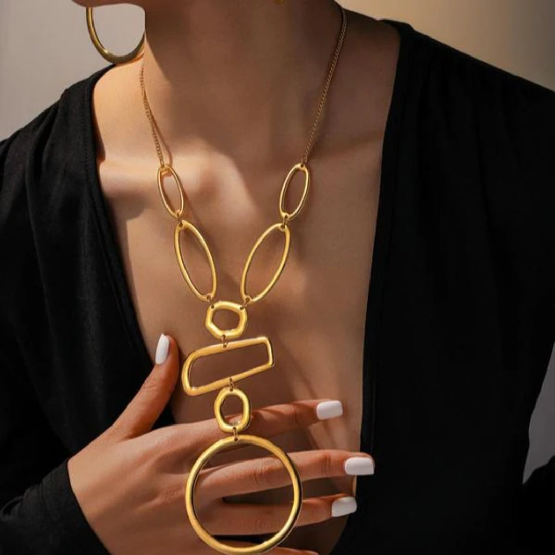 Elegant Dangle Golden Necklace