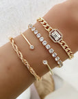 Domitia Calvina Bracelet Set | White Gold